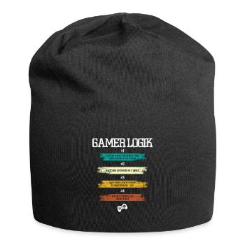 Gamer Logik - Jersey-Beanie - Schwarz - Vorne