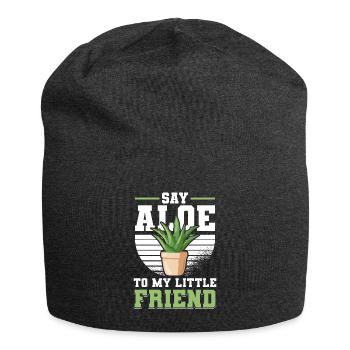 Flowers Aloe Vera Succulent Gardener - Jersey Beanie - charcoal grey - Front