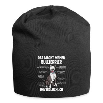 Bullterrier - Jersey-Beanie - Schwarz - Vorne