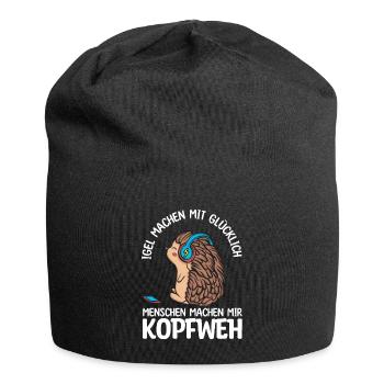 Igel - Jersey-Beanie - Schwarz - Vorne