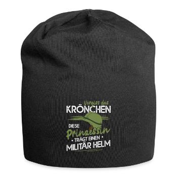Vergiss Das Krönchen Prinzessin Trägt Militär Helm - Jersey-Beanie - Schwarz - Vorne