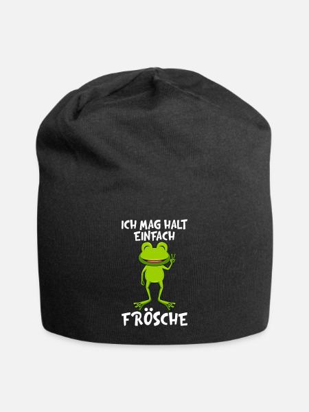 Ich mag halt einfach Frösche Kinder - Jersey-Beanie - Schwarz
