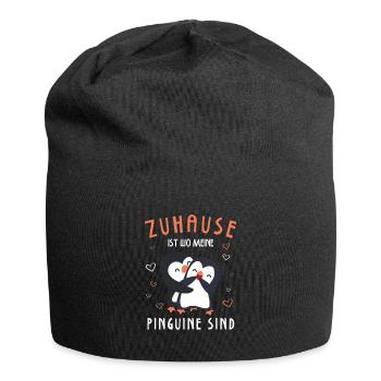 Zuhause ist wo meine Pinguine sind Pinguin - Jersey-Beanie - Schwarz - Vorne