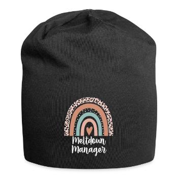 Meltdown Manager Leopard Rainbow Mama Leben Lustig - Jersey-Beanie - Schwarz - Vorne