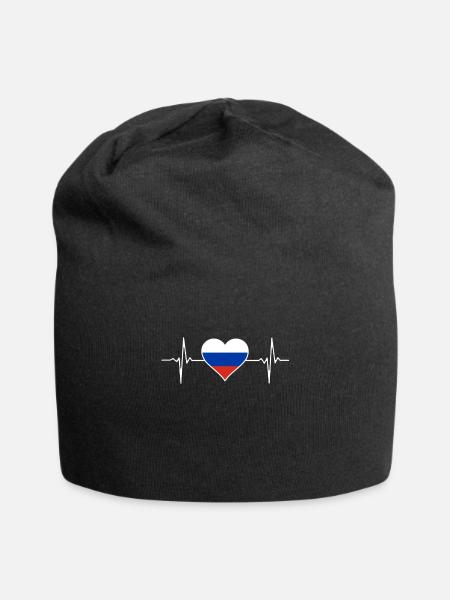 Russie Heartbeat Russie - Bonnet en jersey - noir
