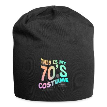 70er Jahre Party Outfit Kostüm 70er Party - Jersey-Beanie - Schwarz - Vorne