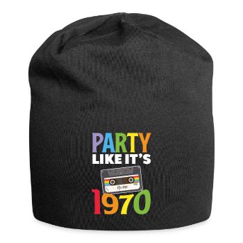 70er Jahre Party Outfit Kostüm 70er Party - Jersey-Beanie - Schwarz - Vorne