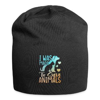 Animal Rescue Animal Shelter Dog Cat - Jersey Beanie - black - Front
