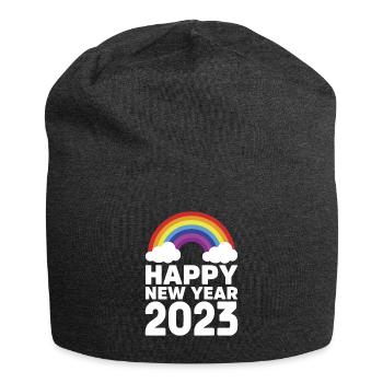 Bonne année 2023 Rainbow Clouds Réveillon du Nouvel An - Bonnet en jersey - charbon - Devant