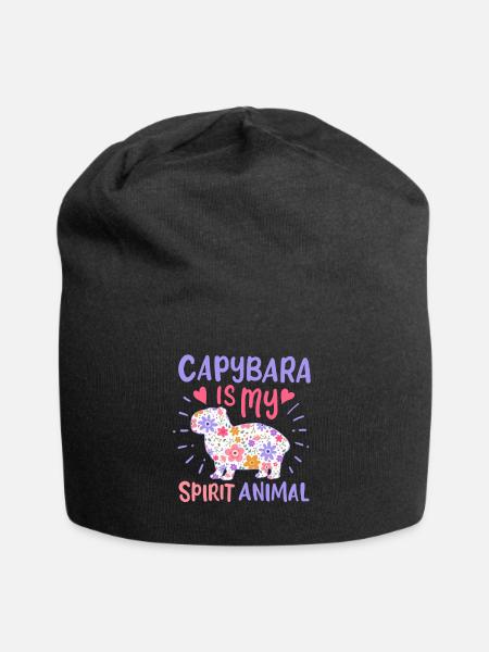Capybara Krafttier - Jersey-Beanie - Schwarz