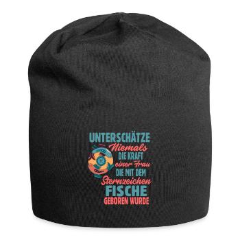 Sternzeichen Fische - Jersey-Beanie - Schwarz - Vorne