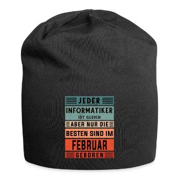 Programmierer Geburtstag Februar geboren - Jersey-Beanie - Schwarz - Vorne