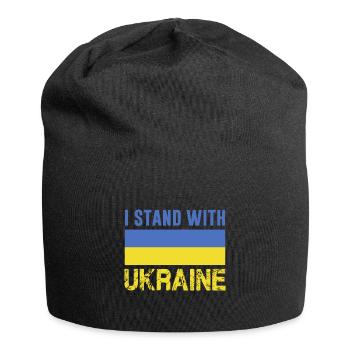 I stand with Ukraine Ukrainische Flagge Frieden - Jersey-Beanie - Schwarz - Vorne