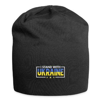 I stand with Ukraine Solidarity with Ukraine - Jersey Beanie - black - Front