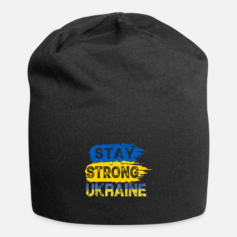 Restez fort Ukraine Drapeau Bleu et Jaune Paix - Bonnet en jersey - noir