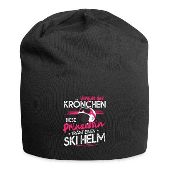 Vergiss Das Krönchen Prinzessin Trägt Ski Helm - Jersey-Beanie - Schwarz - Vorne
