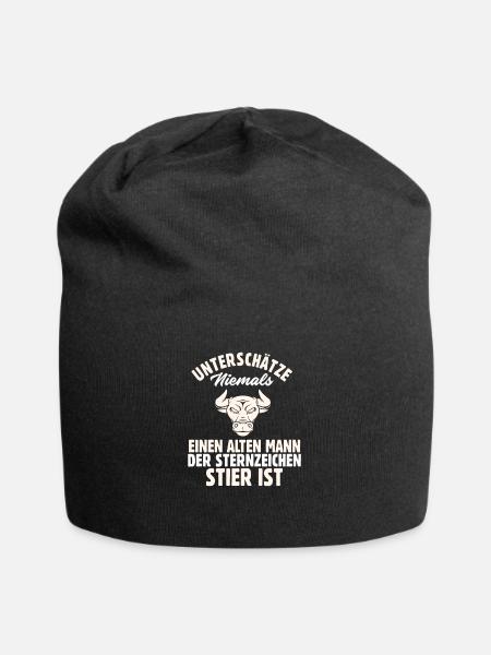 Sternzeichen Stier - Jersey-Beanie - Schwarz