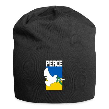 Ukraine Flagge Frieden Geschenkidee - Jersey-Beanie - Schwarz - Vorne