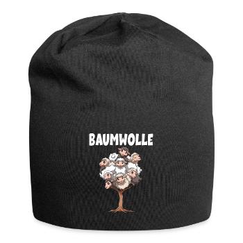 Baumwolle Schafe für einen Schafliebhaber - Jersey-Beanie - Schwarz - Vorne