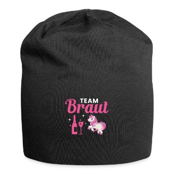 Braut Geschenk Einhorn JGA - Jersey-Beanie - Schwarz - Vorne