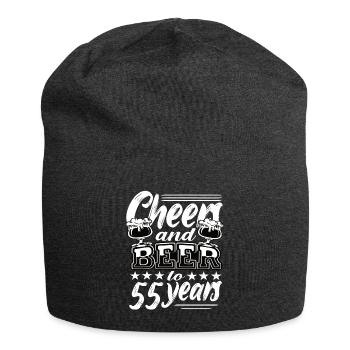 55 Geburtstag - Jersey-Beanie - Anthrazit - Vorne