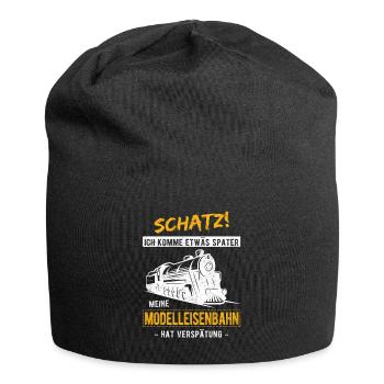 Eisenbahner Lokführer Zugführer Zug Bahn Beruf Spr - Jersey-Beanie - Schwarz - Vorne