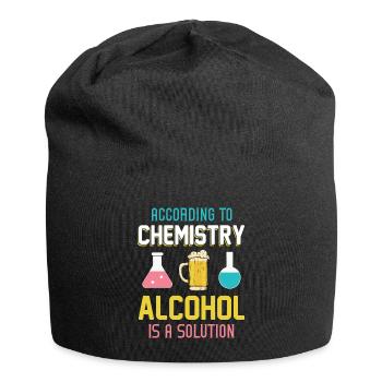 According To Chemistry Alcohol Is A Solution - Jersey Beanie - black - Front