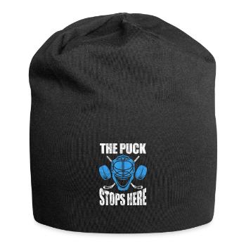 Eishockey Maske Hockey Hockeytormann Geschenk - Jersey-Beanie - Schwarz - Vorne