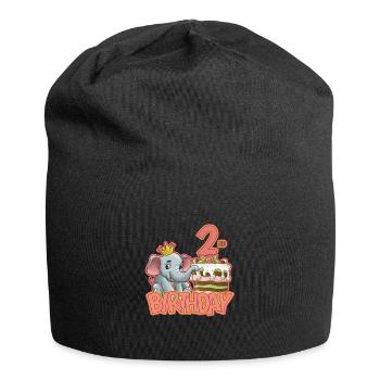 Geburtstag 2 - Jersey-Beanie - Schwarz - Vorne