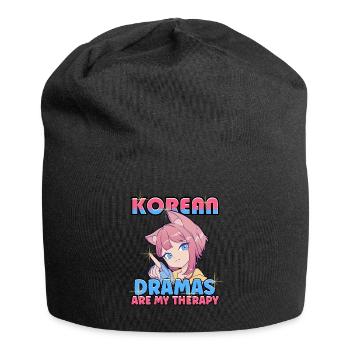 Les drames coréens sont ma thérapie K-Drama K-Pop - Bonnet en jersey - noir - Devant