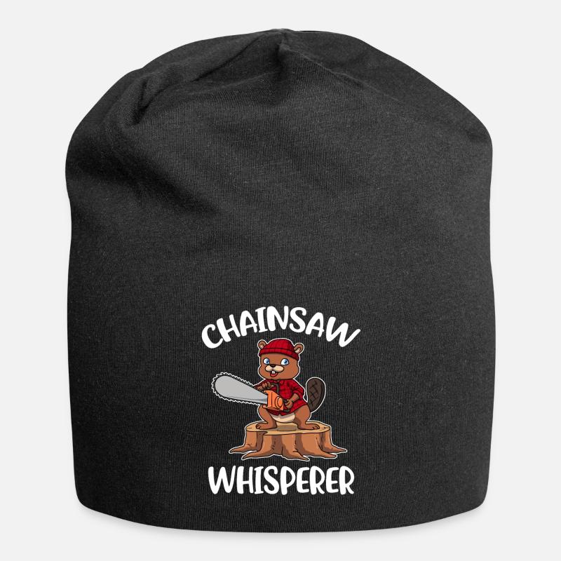 Chainsaw Whisperer Lumberjack Gift - Jersey Beanie - black