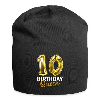 10 Jahre Geburtstag Geschenk Mädchen Ballons Print - Jersey-Beanie - Schwarz - Vorne