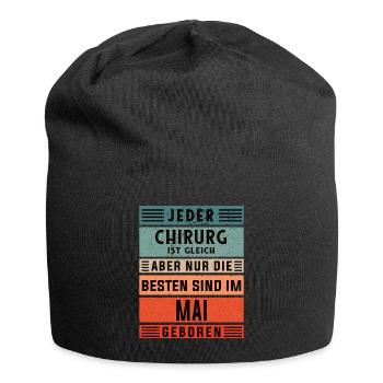 Krankenhaus Arzt Geburtstag Mai geboren Chirurg - Jersey-Beanie - Schwarz - Vorne