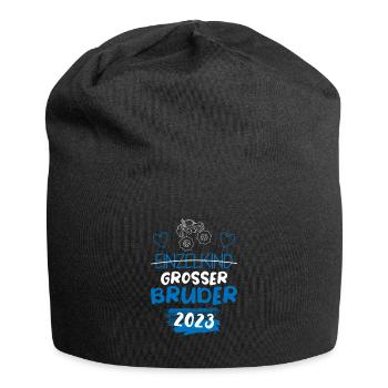 Einzelkind Großer Bruder 2023 - Jersey-Beanie - Schwarz - Vorne