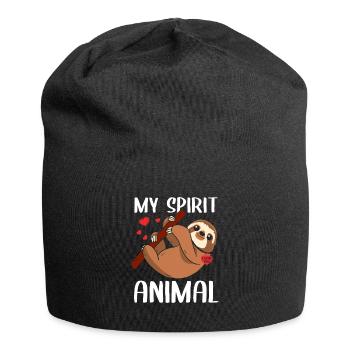 Valentinstag My Spirit Animal Sloth I Love You - Jersey-Beanie - Schwarz - Vorne