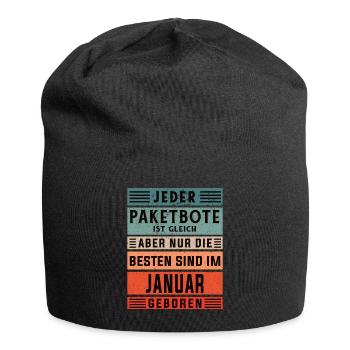 Paketfahrer Geburtstag Januar geboren Paketbote - Jersey-Beanie - Schwarz - Vorne