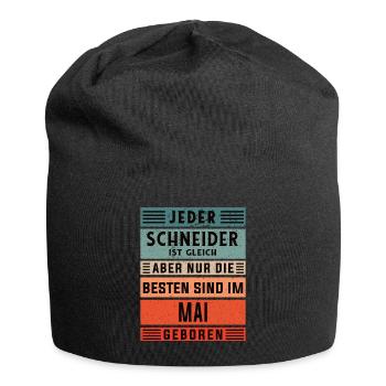 Schneidern Geburtstag Mai geboren Textil-Schneider - Jersey-Beanie - Schwarz - Vorne
