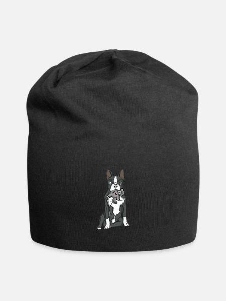 Boston Terrier - Jersey-Beanie - Schwarz