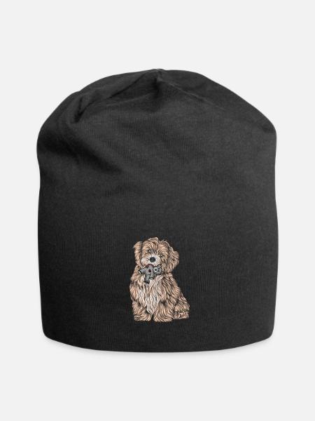 Havaneser - Jersey-Beanie - Schwarz