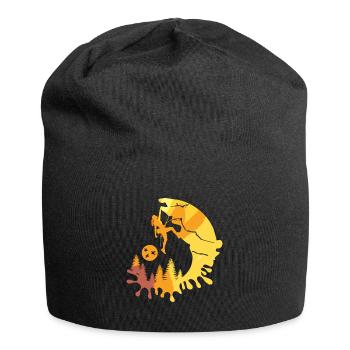 Begsteigen Kletterin frau geschenk natur freiheit - Jersey-Beanie - Schwarz - Vorne