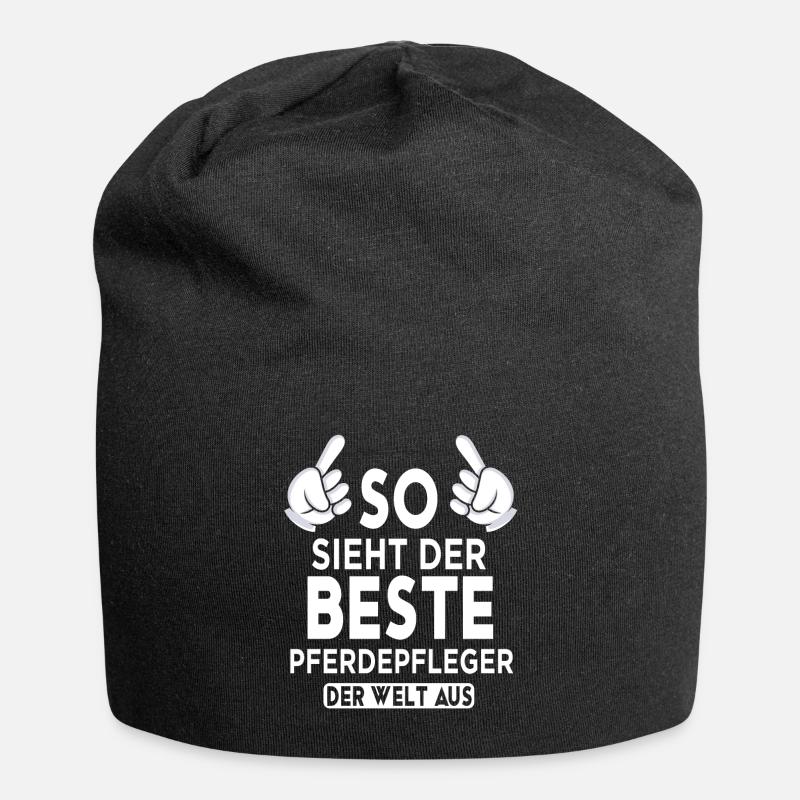 Pferdepfleger Spruch - Jersey-Beanie - Schwarz