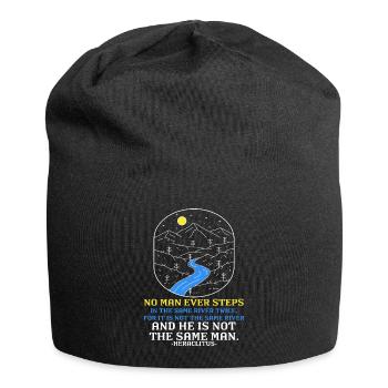 "Never the Same River Twice" Heraclitus Wisdom Art - Jersey Beanie - black - Front
