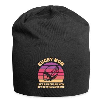 Rugby-Wortspiel für deine Rugby-Mama - Jersey-Beanie - Schwarz - Vorne