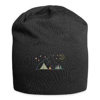 In den Bergen Zelten - Jersey-Beanie - Schwarz - Vorne