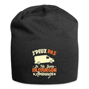J'peux pas j'me barre en fourgon aménagé - Bonnet en jersey - noir - Devant