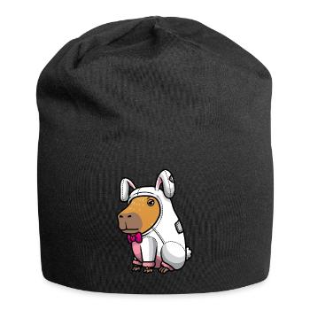 Easter Easter Capybara Rodent - Jersey Beanie - black - Front