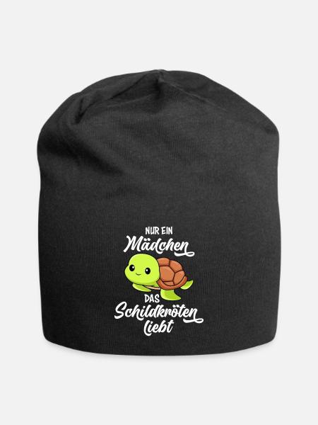Mädchen das Schildkröten liebt Kinder Mädchen - Jersey-Beanie - Schwarz