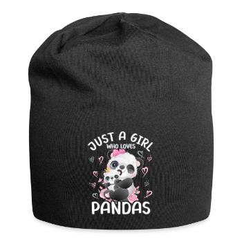 Panda Baby Foul Just A Girl Who Loves Pandas - Jersey Beanie - black - Front