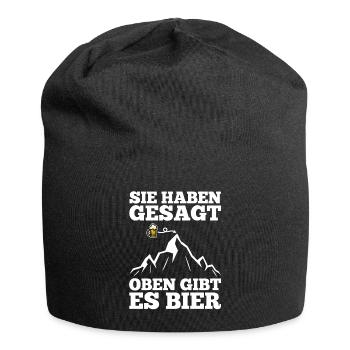 Sie haben gesagt oben gibts Bier - Jersey-Beanie - Schwarz - Vorne