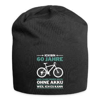 60 Jahre 60. Geburtstag Fahrrad ohne Akku - Jersey-Beanie - Schwarz - Vorne